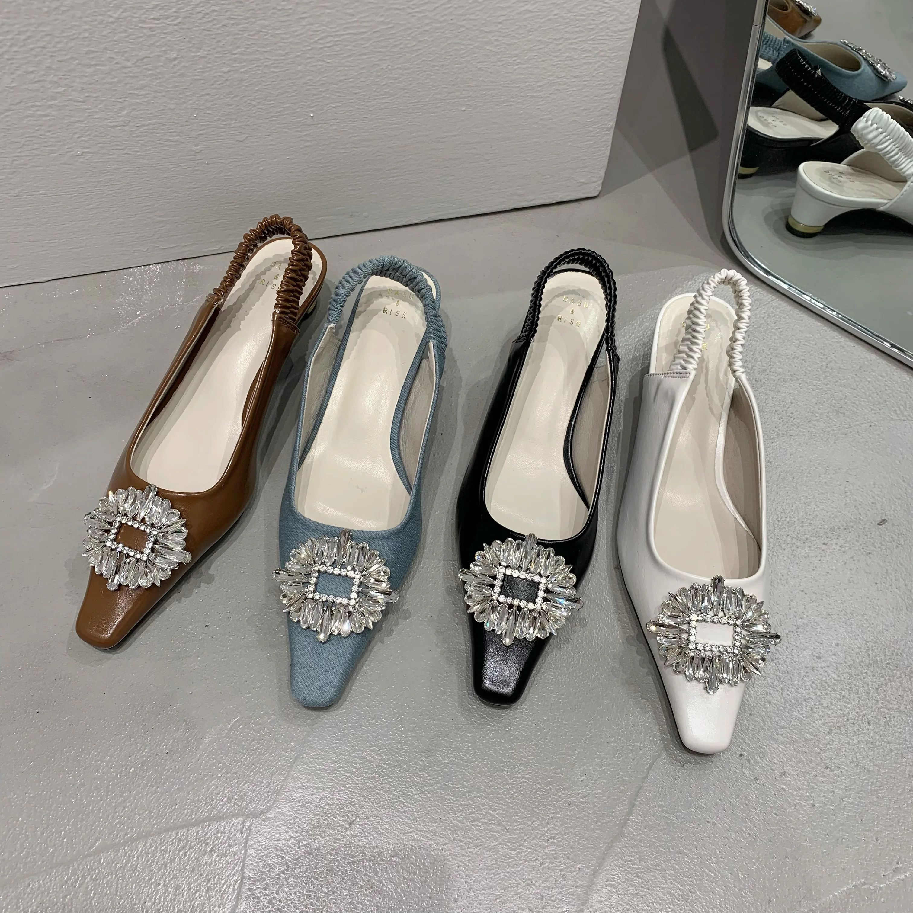 

Women's Shoes With Straps Sandals Ladies 2022 Casual Heels Navy Blue Pumps Buckle Low African Latest Comfortable Spring Orange B