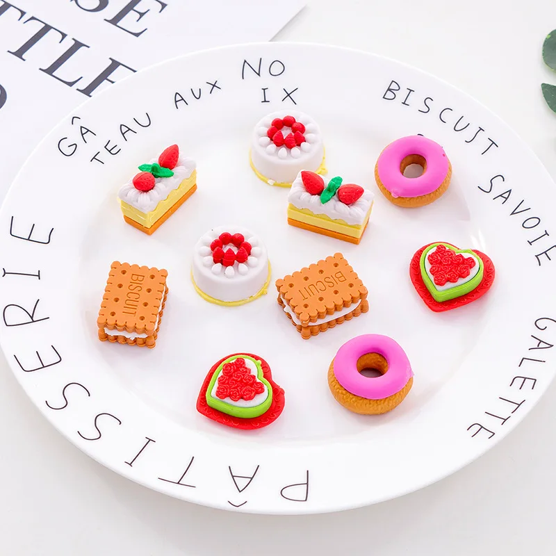 

Creative Cute Biscuit Donut Eraser Set Student Eraser Stationery Gift