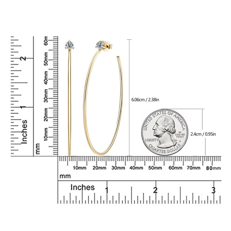 EMO-150 Lefei модные классические серьги с муассанитом и преувеличенным кругом для