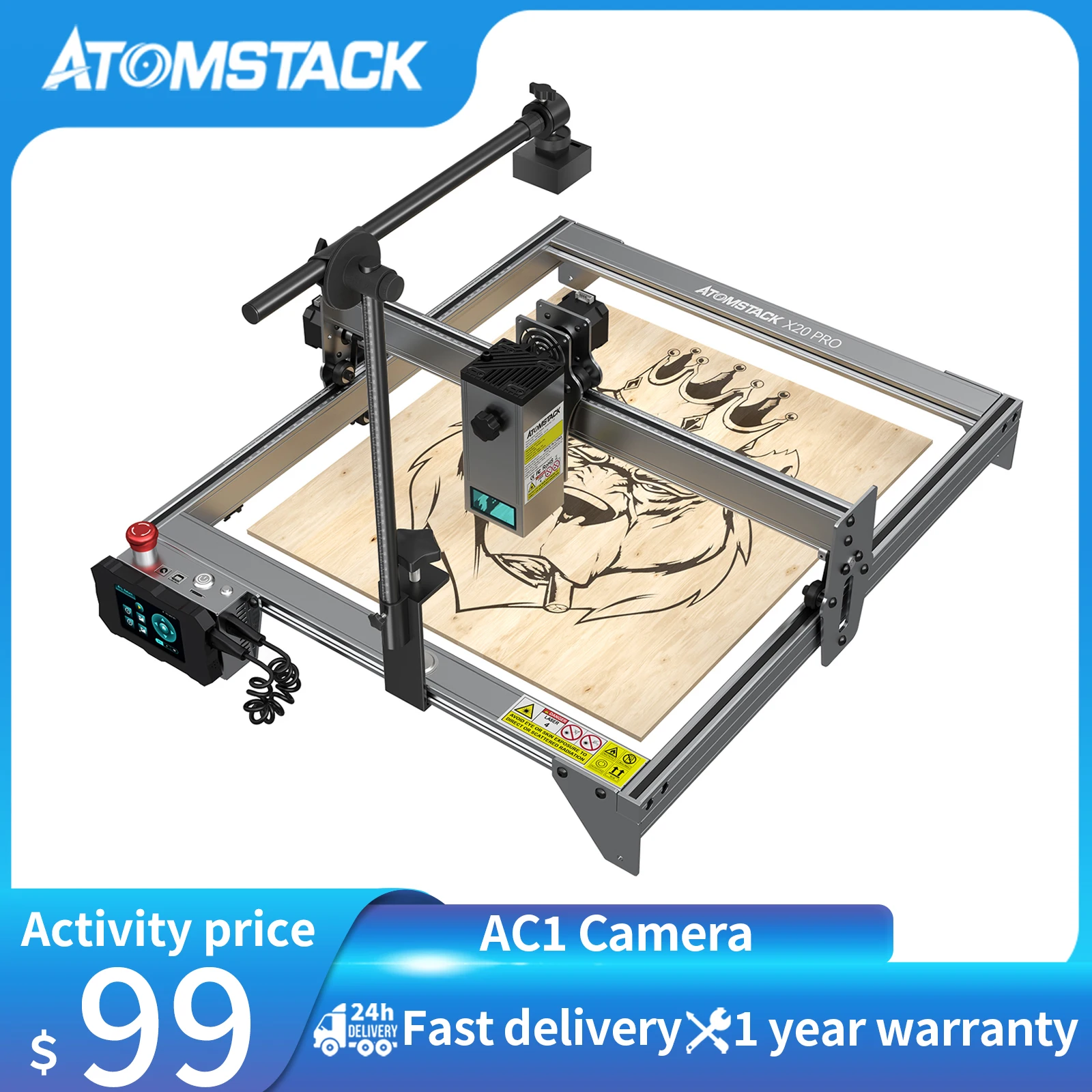 

Atomstack Maker AC1 Lightburn Camera For Laser Engraving Machine Precise Positioning HD Industrial Camera Suit for Most Machine