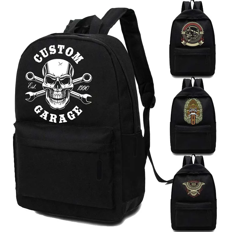 

Вместительный холщовый рюкзак на молнии для мужчин и женщин, школьный ранец для девочек и мужчин, дорожная сумка с принтом черепа в стиле Харадзюку