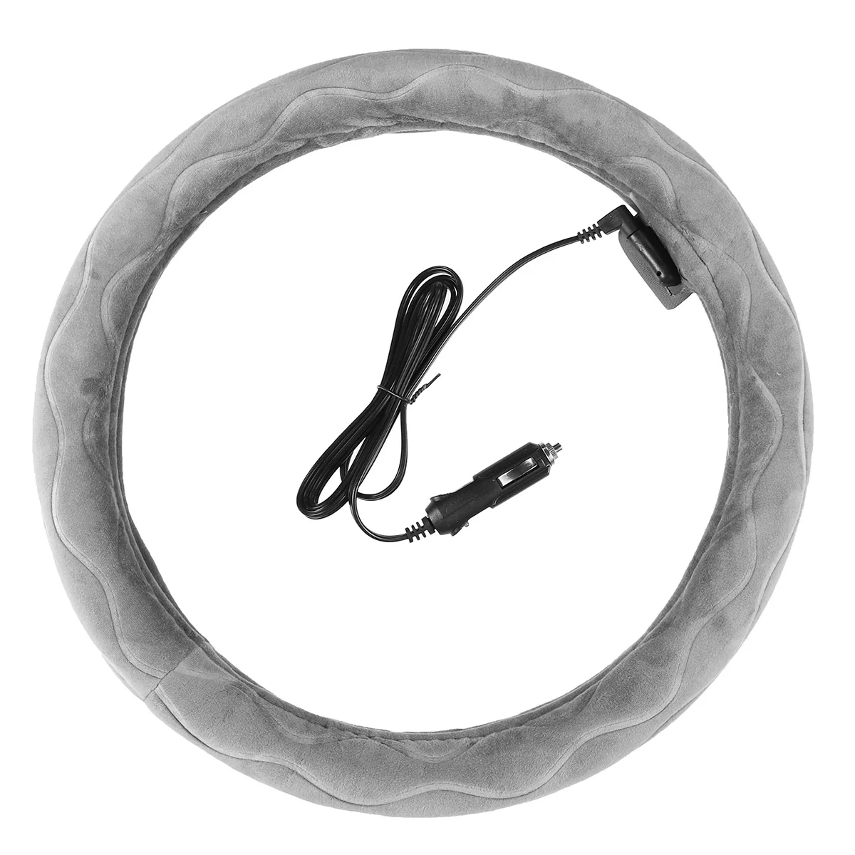 

12V Universal Car Steering Wheel Cover 38cm Auto Heated Winter Warm Cover with Charger Electric Heating car accessories interior