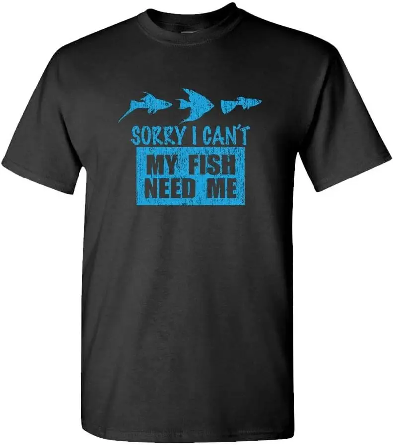 Мужская хлопковая футболка MY FISH NEED ME аквариумная соленая вода