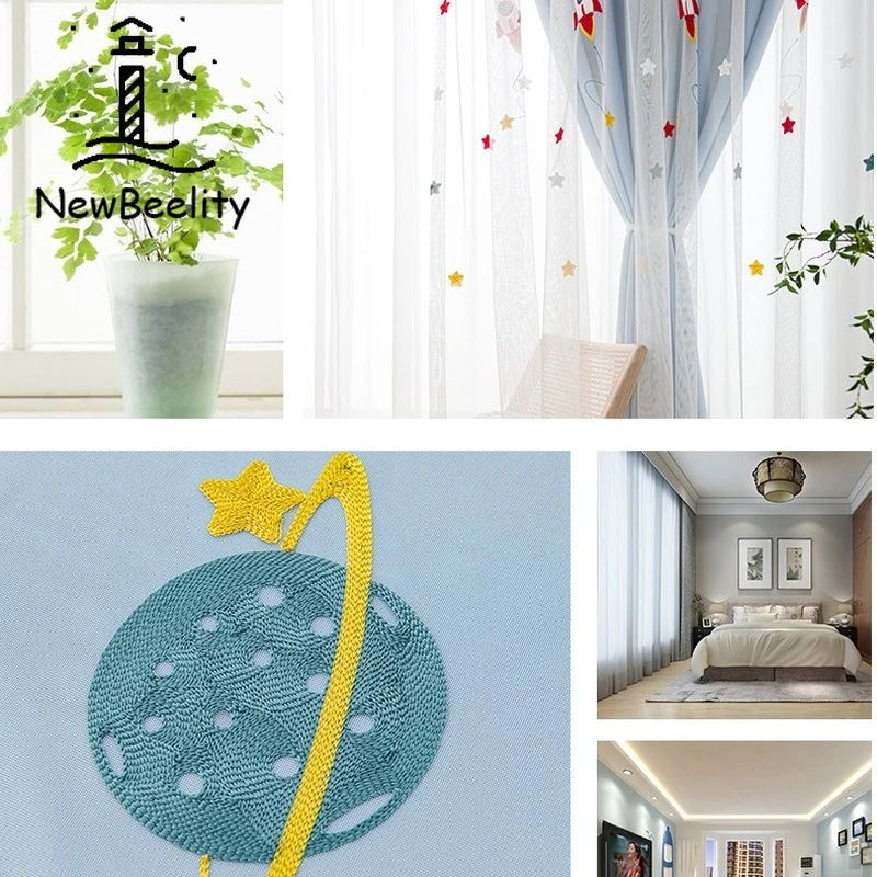 Шторы из полиэстера с вышивкой тканевые занавески в современном стиле для