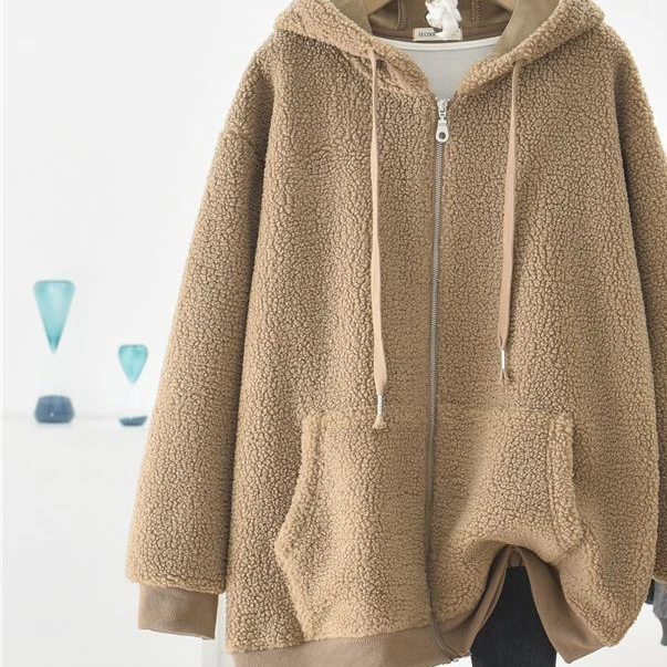 

Autumn Women Cardigan Office Lady Style Korean Style All-match Sweater Coat Kawaii Hooded Zipper Long Sleeve Jackets T554