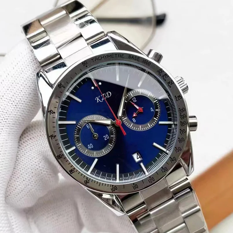 

Мужские водонепроницаемые кварцевые часы с хронографом и датой