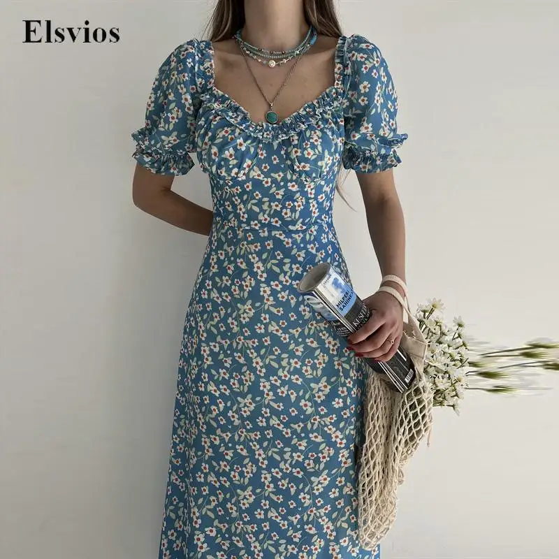 

Женское платье с коротким рукавом и V-образным вырезом, с цветочным принтом