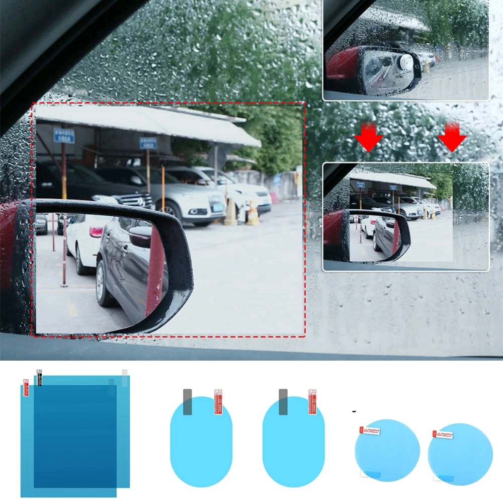 

6Pcs Car Rearview Mirror Film Rainproof Waterproof Mirror Film for Most Car Mirrors and Side Windows