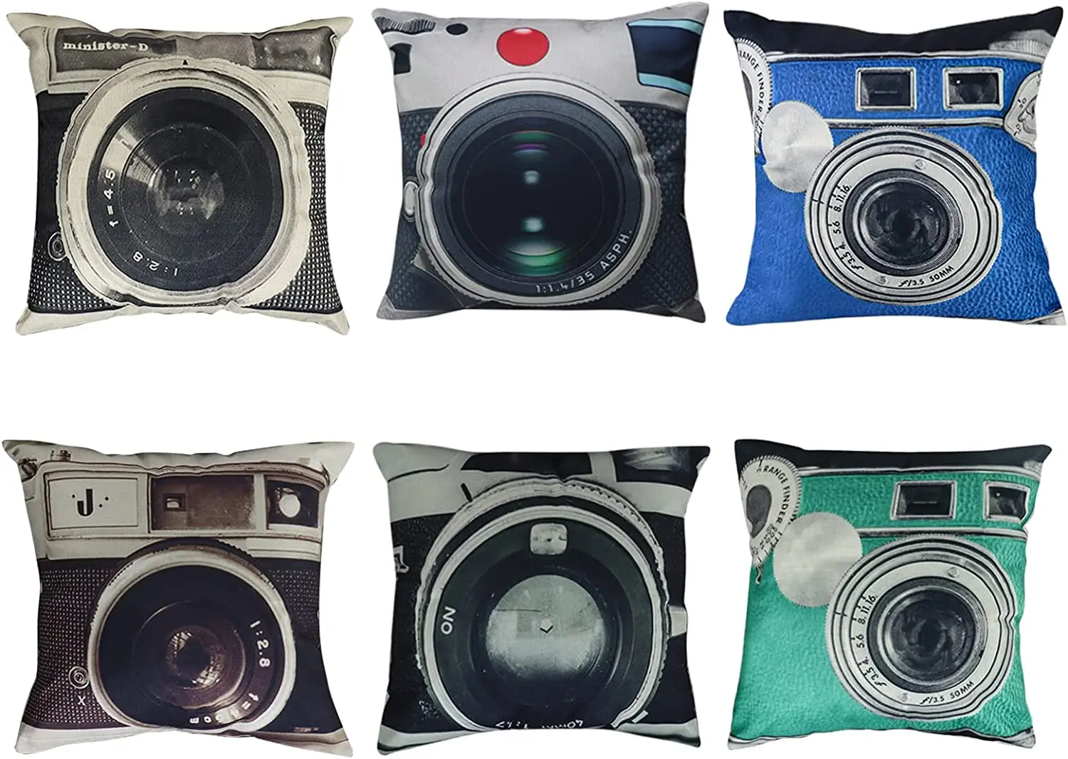 

Decorative Square Pillow Cover Retro Style Pillow Cover for Different Cameras