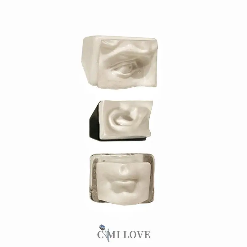 

2022 Vintage Art Face Ring For Woman Creative Aesthetic Resin Charm Abstract Fashion Emo Y2K Couple Ring Jewelry Trend New Gift