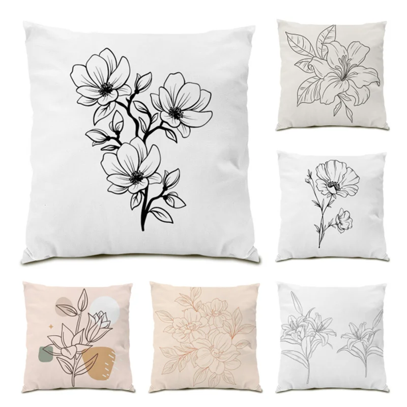 

Leaf New Decorative Pillowcase Gift Home Decoration Velvet Ornamental Vintage Living Room Comfortable Flower Cushion Cover E0746