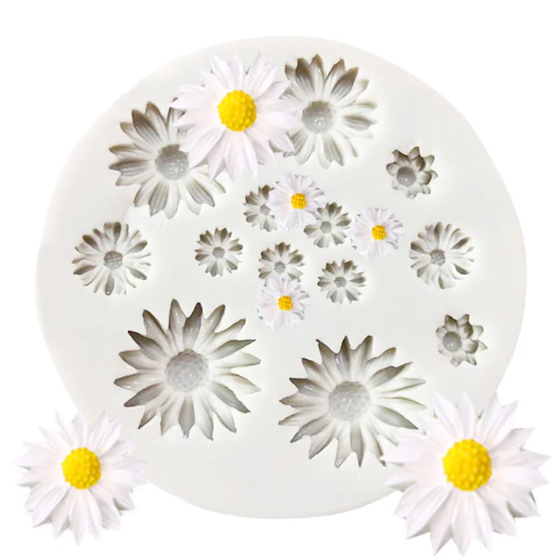 

Daisy Wild Chrysanthemum Flower Shape Silicone Mold Baking Mold Fondant Cake Decorating Tools Resin Mould