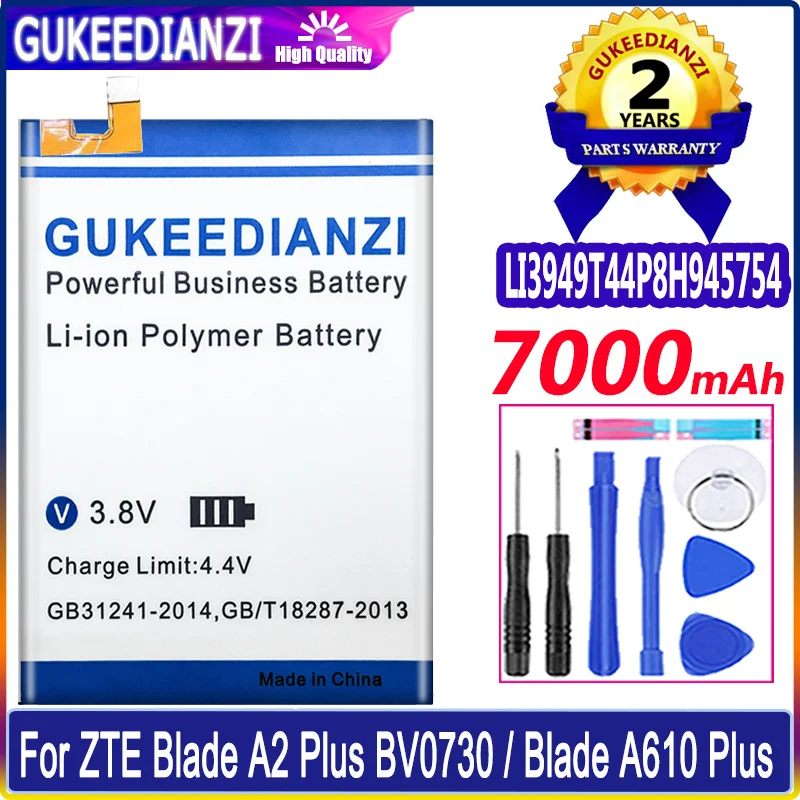 

7000mAh Li3949T44P8h945754 Batterie For ZTE Blade A2 Plus BV0730 A2Plus / ZTE Blade A610 Plus High Capacity Battery New Bateria