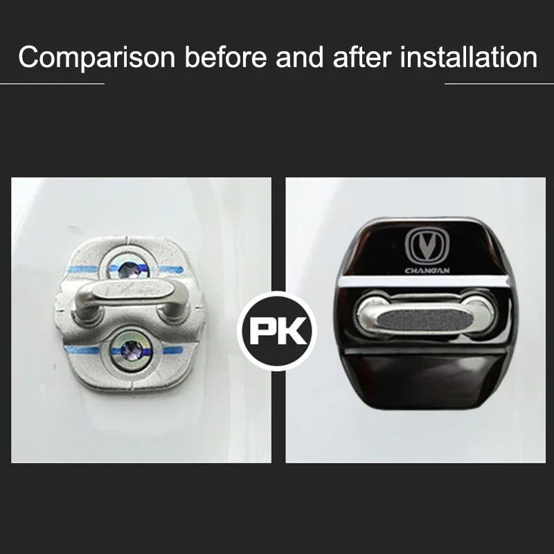 4 шт./комплект крышки для автомобильных замков из нержавеющей стали