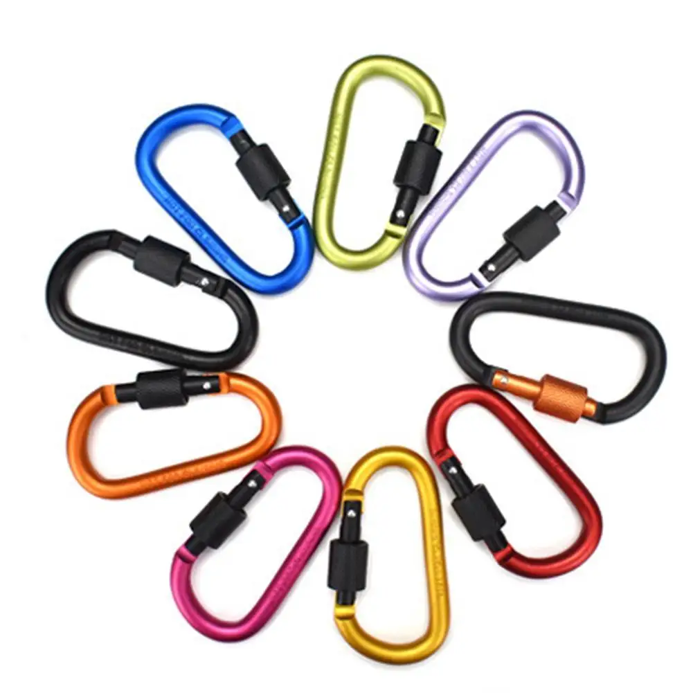 

D-образный карабин из алюминиевого сплава, пряжка с D-образным кольцом, пружинный карабин, зажим для ключей, инструменты для спорта на открыт...