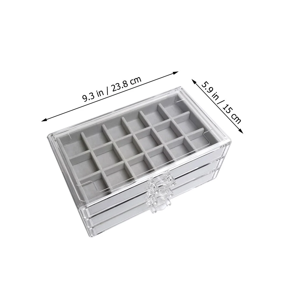 Drawer Acrylic Organizer Earring Jewelry Box Holder Storage Layer Ring Boxesmultiple Rings Dresserclear 