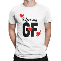 men womens t shirts valentine day i love my gf novelty cotton tees short sleeve couple love t shirts o neck tops plus size