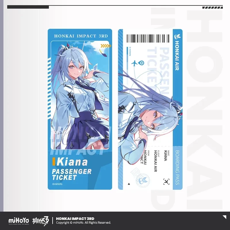 Фото Официальная игра miHoYo Honkai Impact, серия стороннего осеннего праздника, лазерная коллекция билетов, Elysia Kiana, орнамент, косплей, рождественский подарок №3