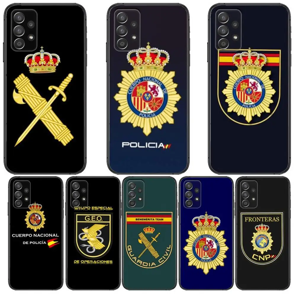 

Spain National Police logo Phone Case Hull For Samsung Galaxy A70 A50 A51 A71 A52 A40 A30 A31 A90 A20E 5G a20s Black Shell Art C