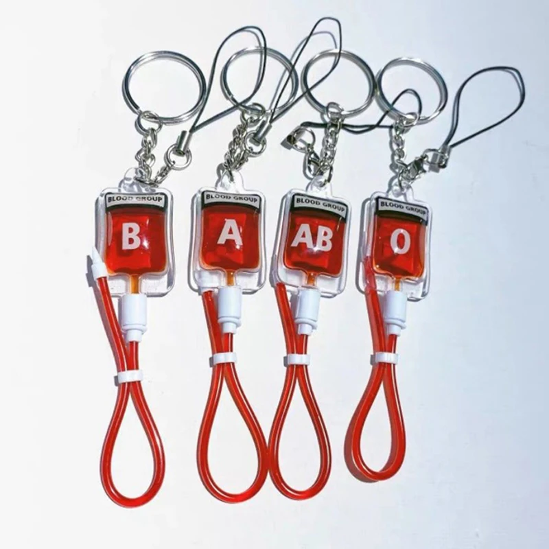 

New Style 1 Pcs blood type A B O AB PVC Pendants DIY Jewelry Making Accessories keychians