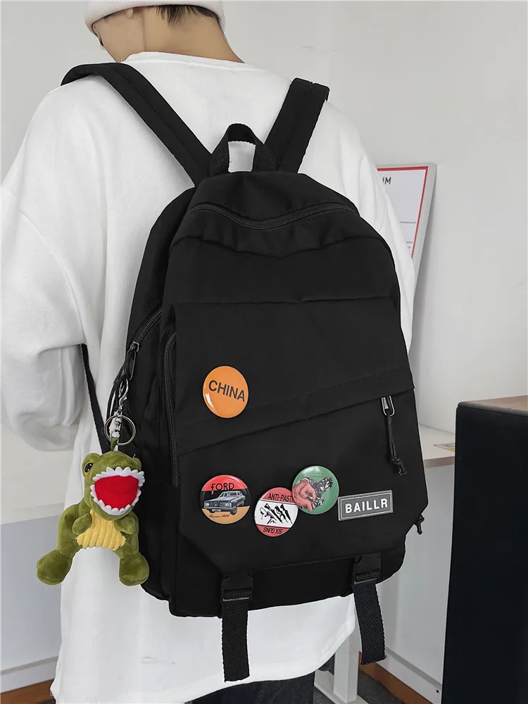 

YILIAN 2022 Girls school backpack black nylon female anti-theft backpack leisure women travel backpack Korea backpack