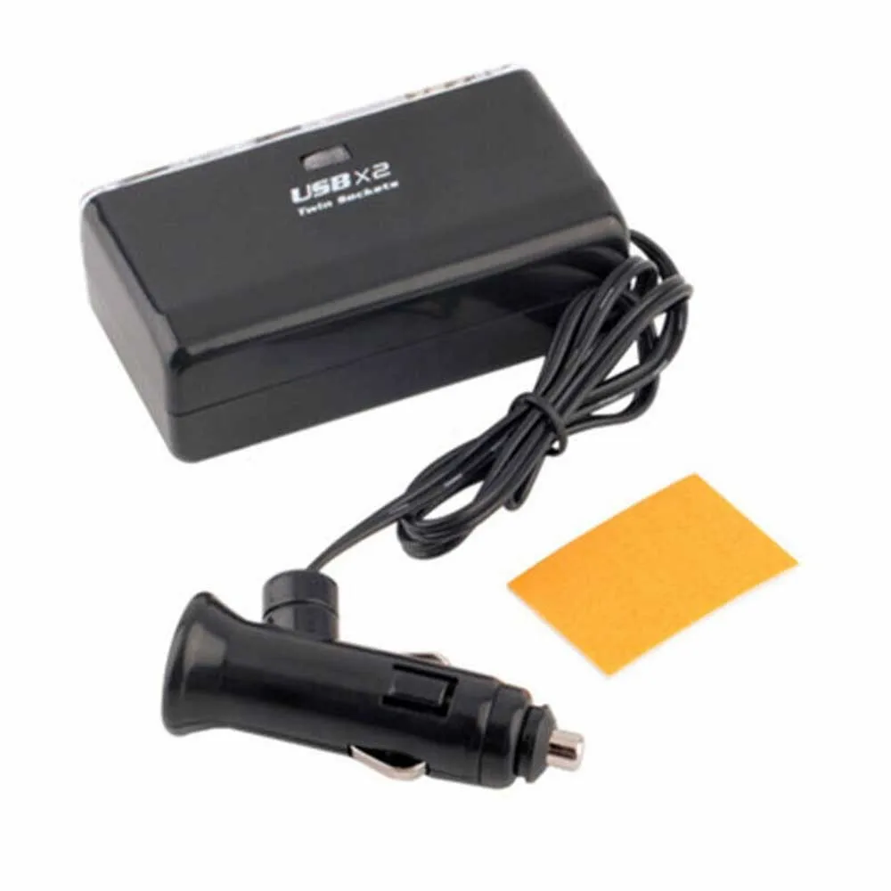 

Twin Port Car Cigarette Lighter Power Socket Adapter USB Dual 5A Charger