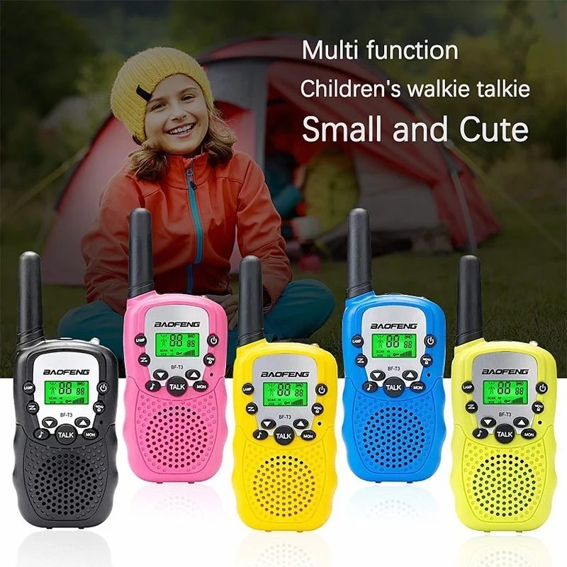 2PCS Baofeng BF T3 Portable Walkie Talkie Two-way Radio 22 CH 3-10KM Talk Range Interphone For Kids Adults Outdoor Adventure