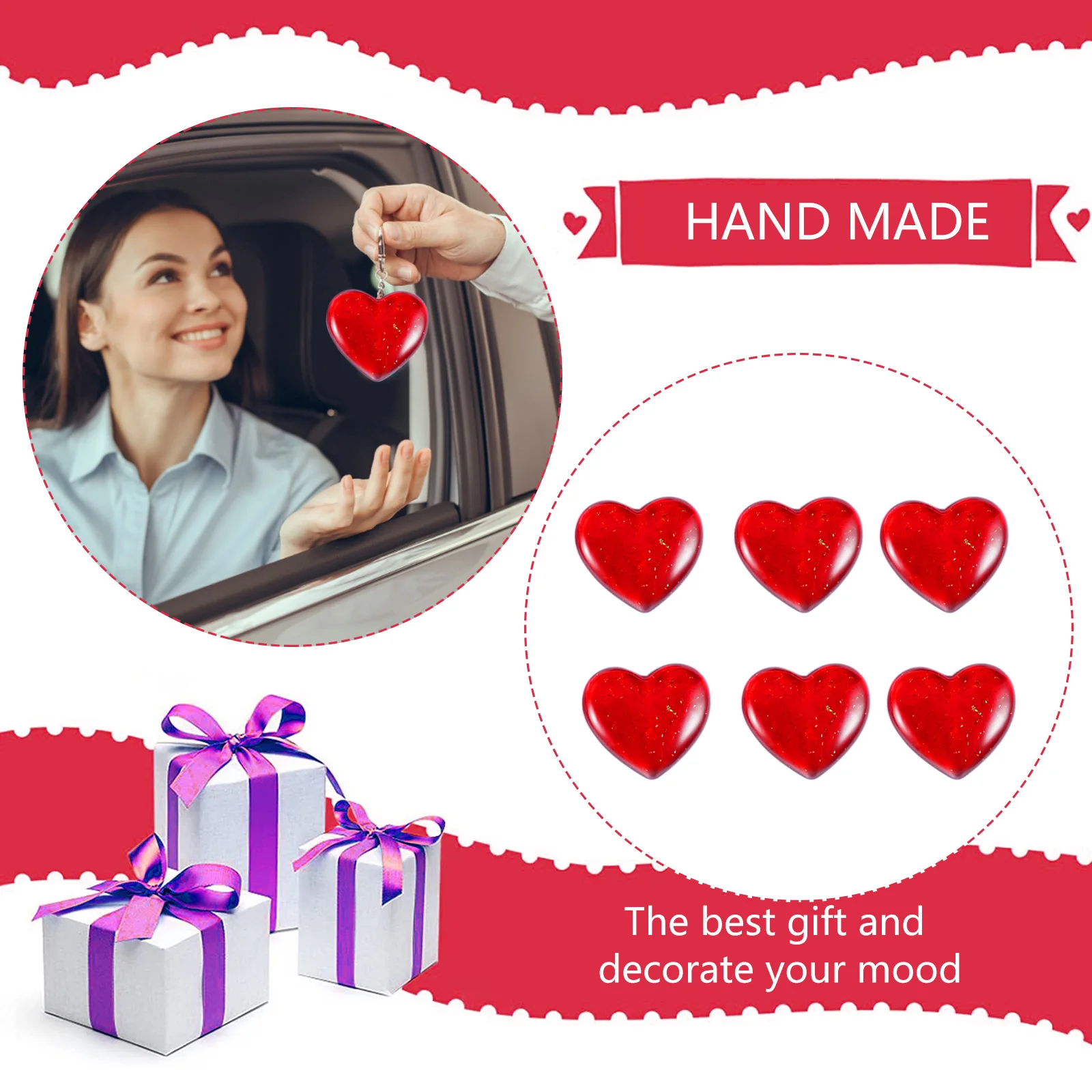 

Heart Shape Resin Molds Keychain Charms Mold Silicone Heart Epoxy Mold Heart-Shaped Casting Jewelry Mold for Keychain Jewelry