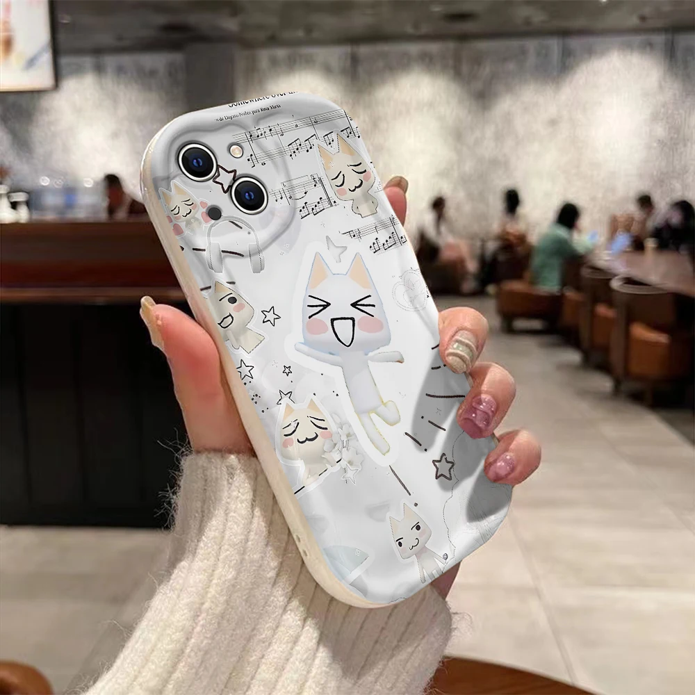 Милый чехол для телефона INS с рисунком Торо и инородной кошки объемными волнами