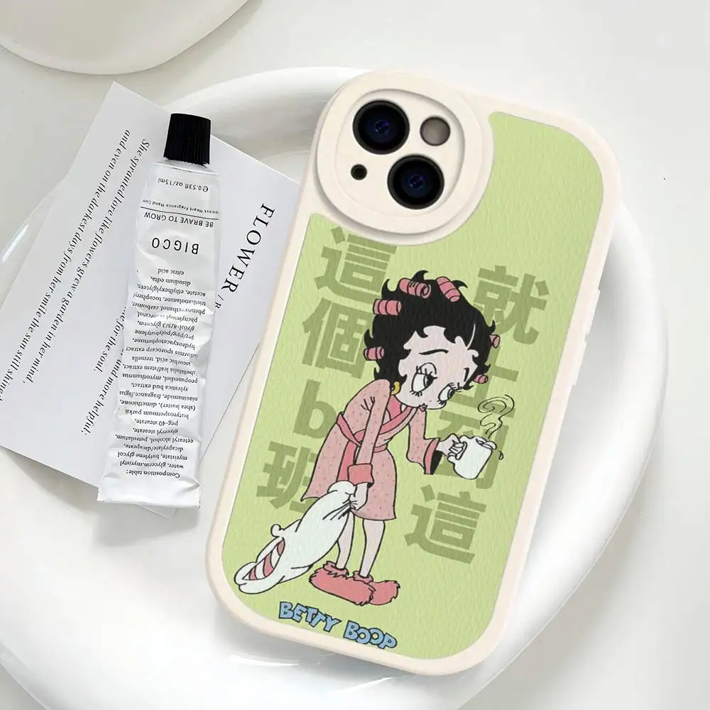Фото Чехол для телефона B-Betty-Cute-B-Boop для IPhone 11, 12, 13, 14, 15, 16, кожаный чехол Pro Max Plus №4