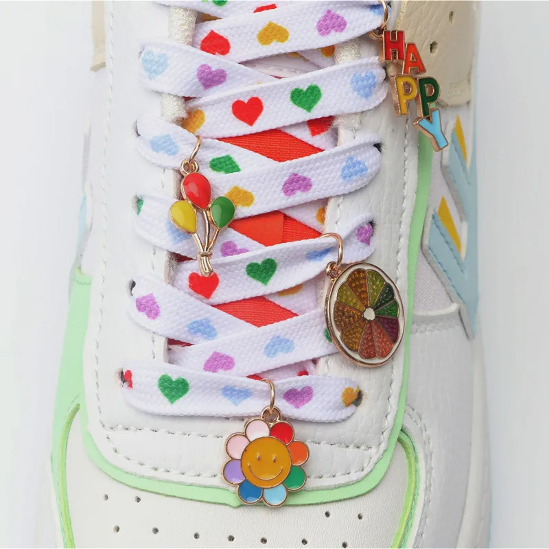 

AF1 Metal Rainbow Sport Shoe Laces Decorations Women's Sneakers Shoelaces Charms Air Force Shoes Buckle Decorative Accesories