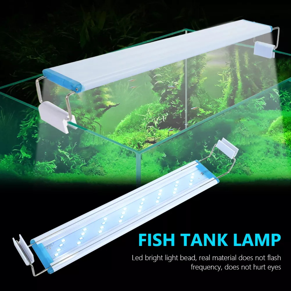 

Aquarium LED Light Super Slim Fish Tank Aquatic Plant Grow Lighting Waterproof Bright Lamp Blue LED 18-70cm for Plants 90-260V