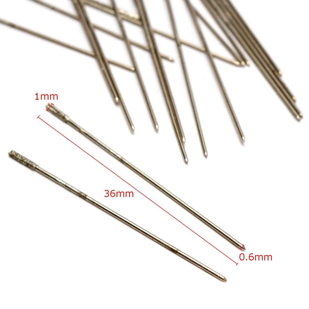 

20pcs 1mm Lapidary Drill Bits Mini Diamond Coated Lapidary Drill Bits Solid Bits Needle For Jewelry Agate Ceramic Drill Holes