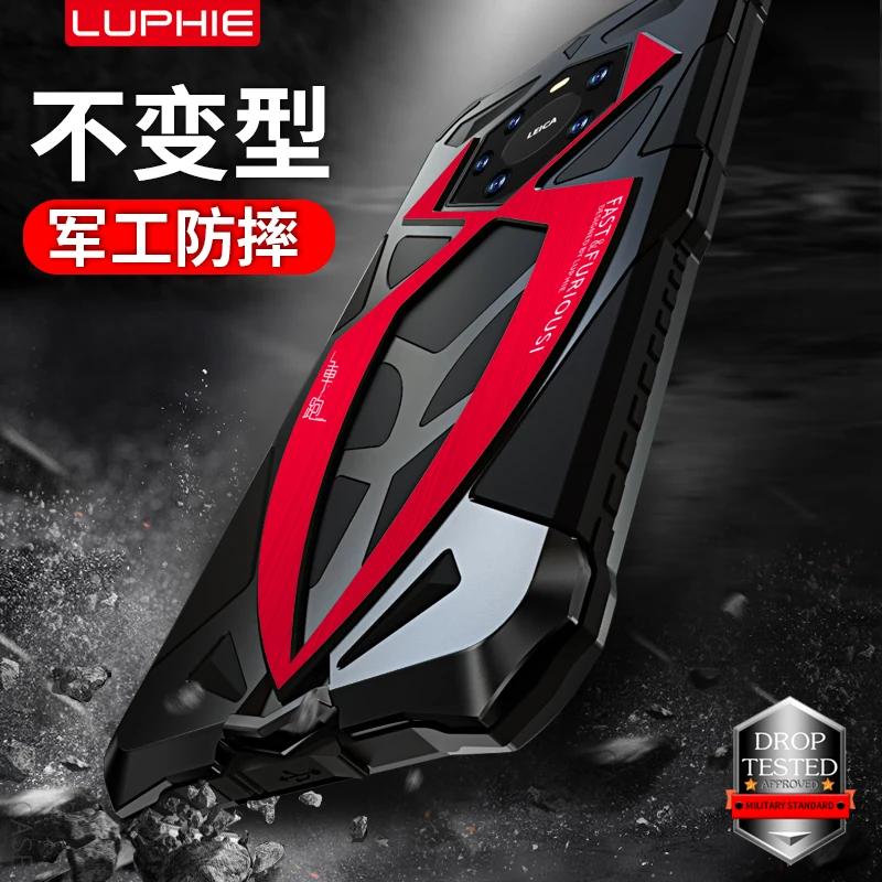 Luphie Aluminum Metal Silicone Shockproof Case Cover For Huawei Mate 40 Pro  Mate40 Pro + Plus Dirt Shock Proof Cover Case