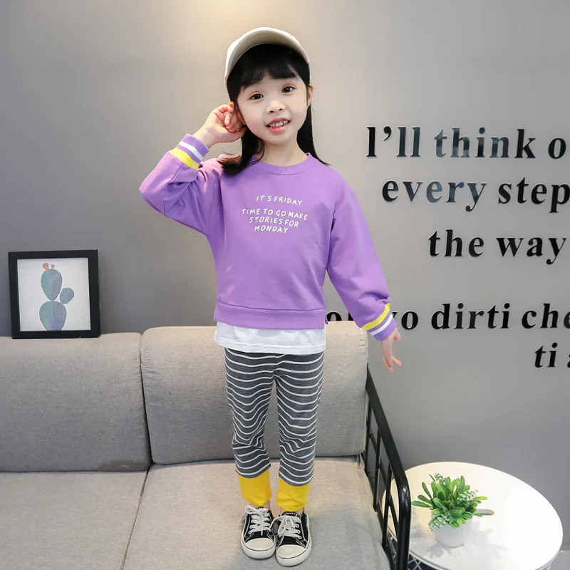

Toddler Girls Clothes Sets Kids 2022 Fashion Infant Spring Autumn Cotton 2pcs Outfits Letter Sweatshirt+ Pants Baby Tracksuits