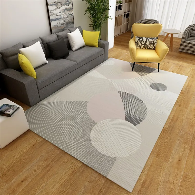 

Simple Geometric Home Decoration Carpet Nordic Living Room Large Size Carpets Coffee Table Non-slip Mat Bedroom Bedside Rug