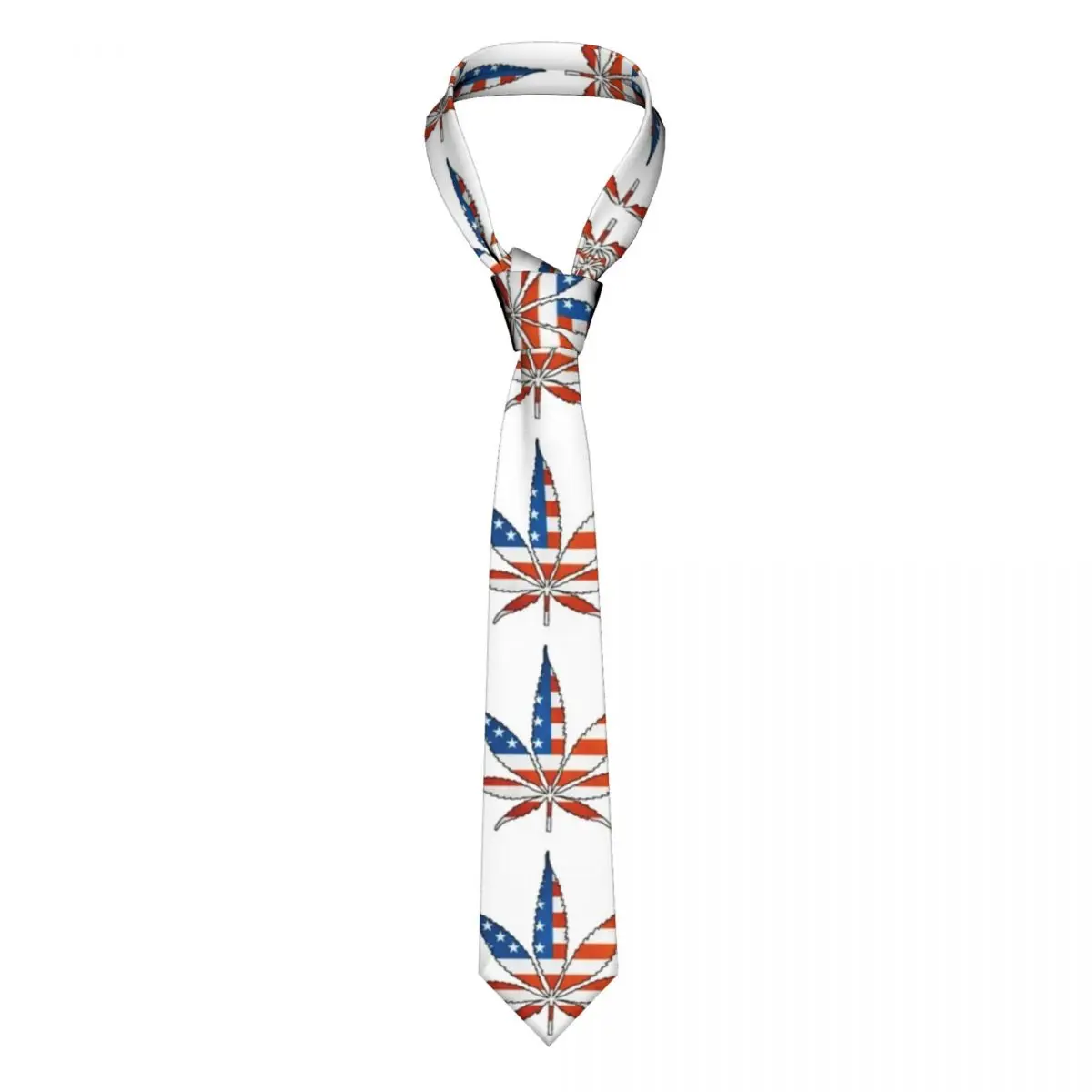 

Галстук с американским флагом из марихуаны, формальный галстук из полиэстера и шелка, мужские аксессуары, винтажный галстук для рубашки
