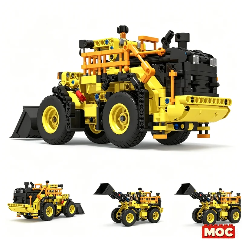 Фото 892 детали MOC Городская строительная техника: Колесный погрузчик L350h, модель Technic, конструктор, развивающая игрушка для самостоятельной сборки, подарок №4