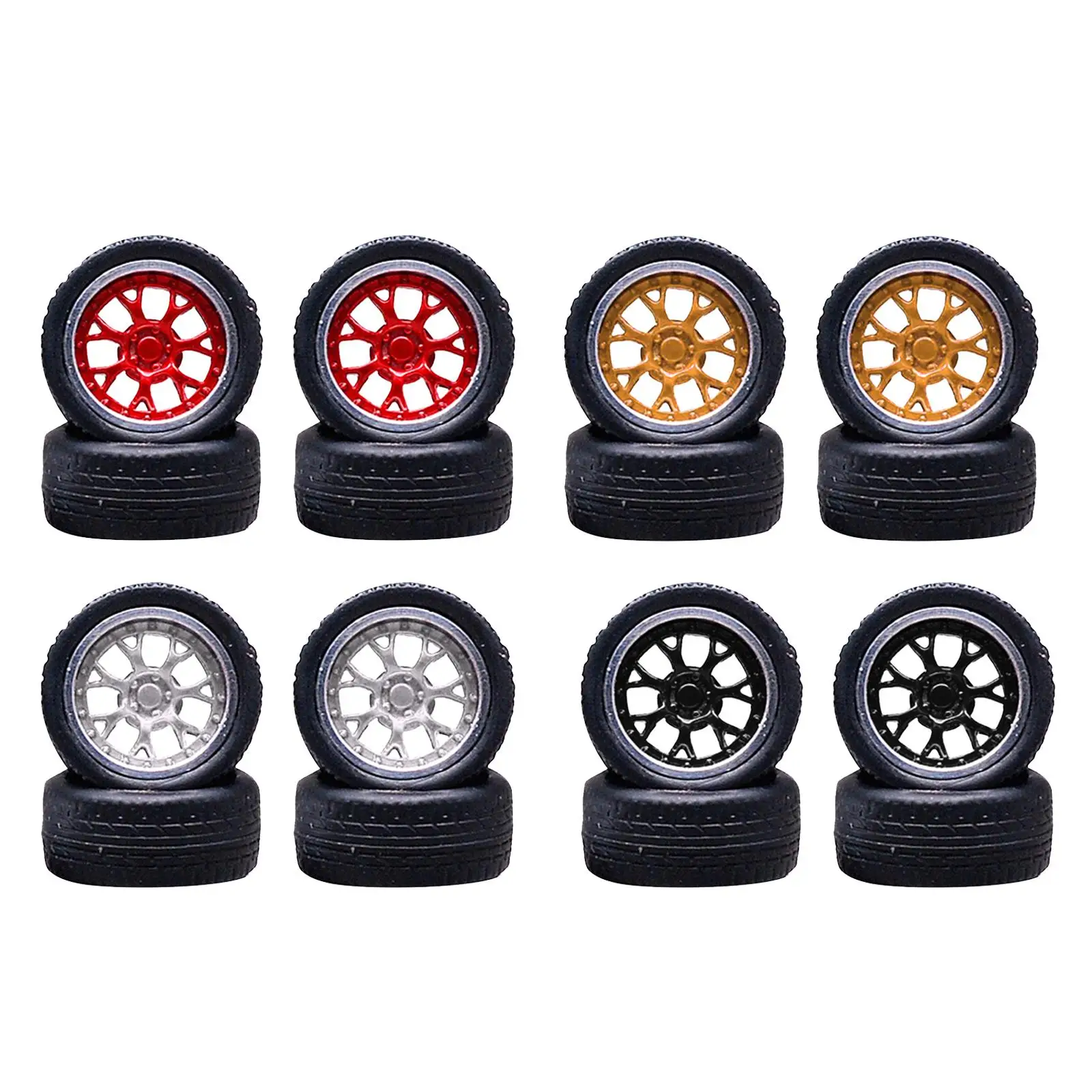 

4x 1/64 Run Flat Tires and Wheel Rim RC Wheels Tires for DIY Accessories