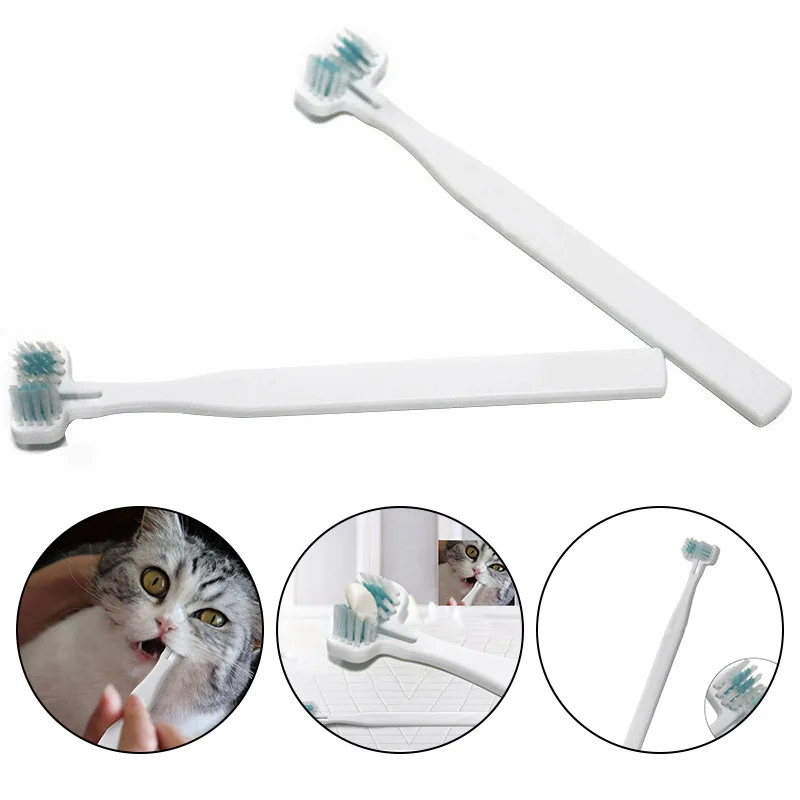 

Cat Pet Heads Multi-angle Cleaning Toothbrush Breath For Pet Double Dog Teeth Freshener Oral Supplies Care Cat Brushing