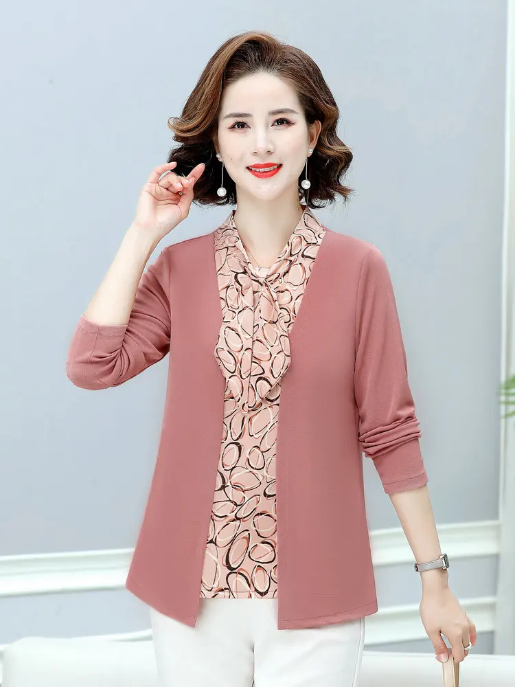 2022 весенние женские зеленые красные поддельные 2 шт блузки галстук шеи воротник