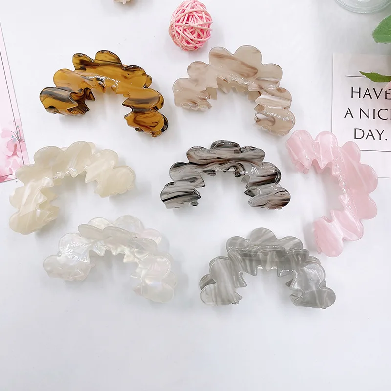 

Creative Iridescent Striped Floral Sun Hair Clip For Women Shark Clip Girl Cellulose Acetate Fashion Hair Accessories Hairwear