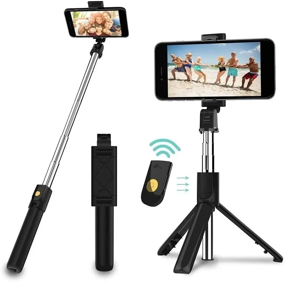 

Bastão de Selfie Portátil Tripé de telefone portátil com controle remoto SEM FIO REMOVÍVEL Pau de Selfie para Qualquer mo