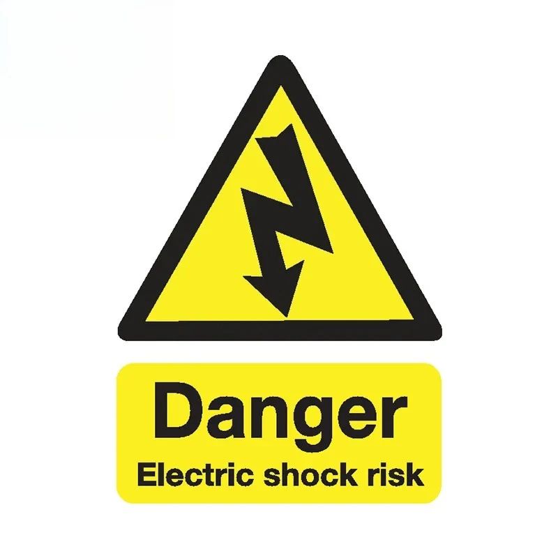 

DANGER ELECTRIC SHOCK RISK Предупреждающая наклейка для бампера, ноутбука, двери холодильника, наклейка, знак безопасности, светоотражающие наклейки для автомобиля, 13 см x 4,6 см