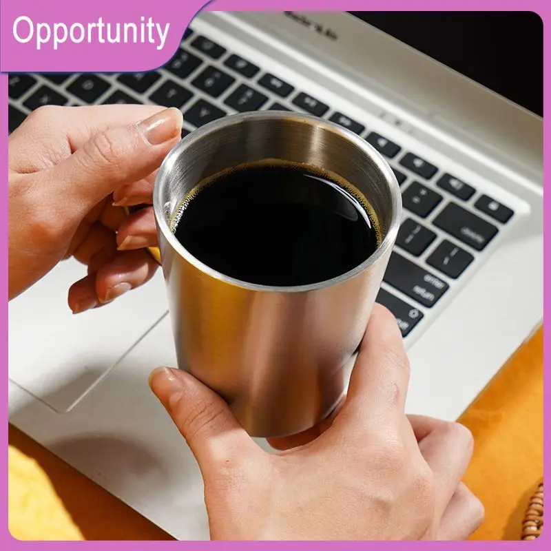 

For Home Office Drinking Water Cups 304 Stainless Steel Creative Portable Travel Camping Cup Heat Insulation Beer Wine Mug 300ml