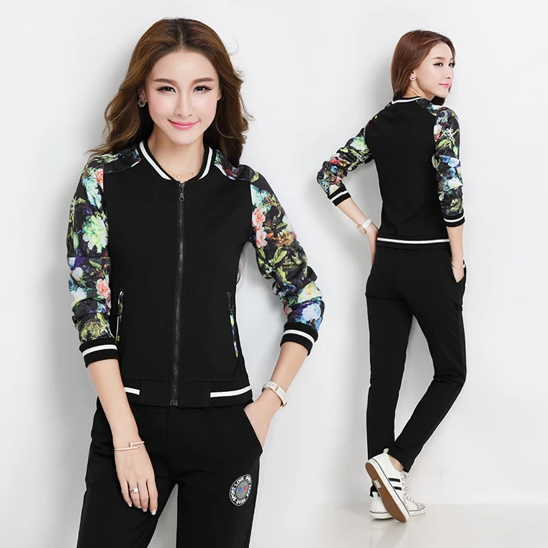 

Women 2 Piece Set Casual Sport Outfits Tracksuit Zipper Sweatshirt+Sweatpants Jogger Pants 2022 Fashion Spring Fall Sportswear