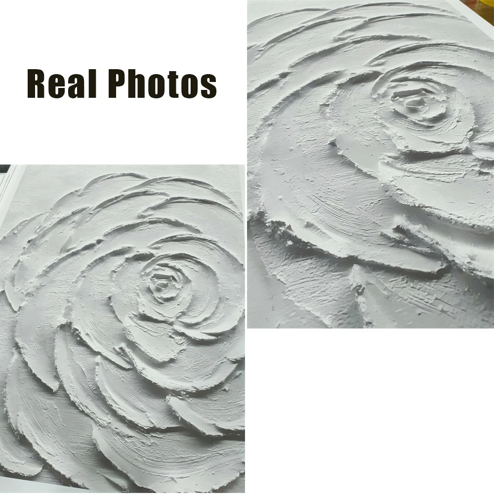 Плакат с белыми текстурированными цветами тяжелая текстурированная