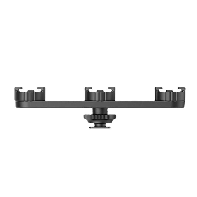 

Ulanzi PT-23 Triple Cold Shoe Bracket 1/4 Screw Hole 180° Rotating Expansion Bracket Compatible With Camera Tripods Phone Clips