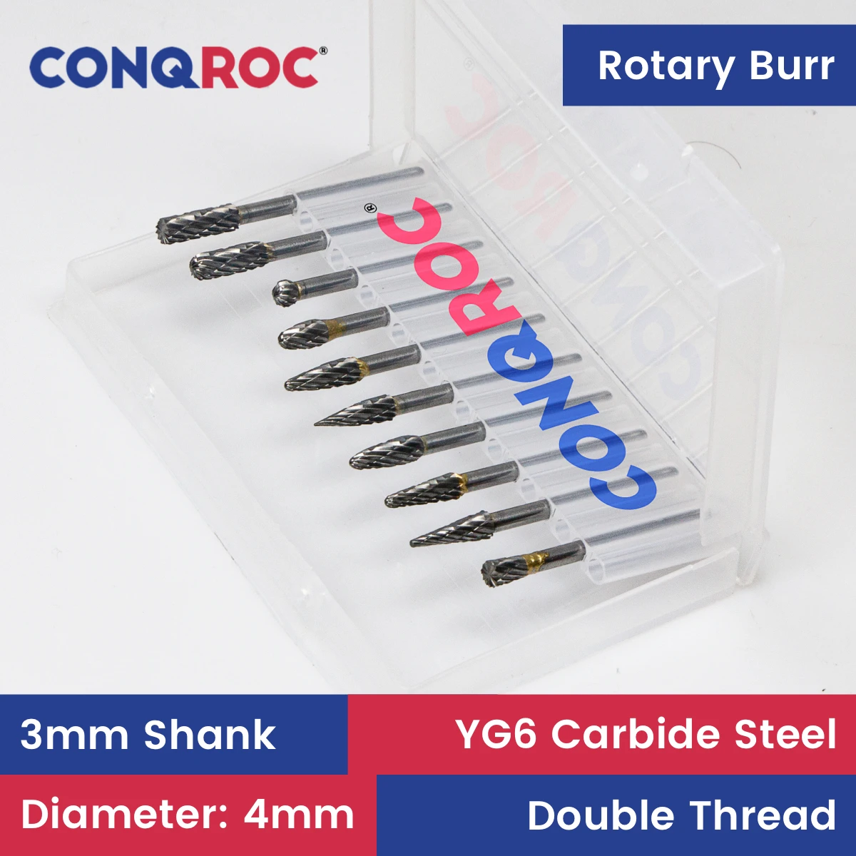 

Набор фрез CONQROC 10 шт., карбид вольфрама, для Dremel