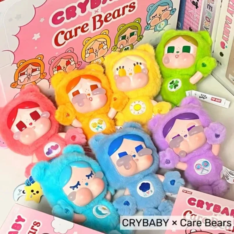 Фото Новинка 2026 года: Оригинальная серия POPMART Crybaby Care Bears в формате сюрприз-бокса. Милый виниловый плюшевый брелок-подвеска для сумки. Подарок на день рождения, игрушка. №3